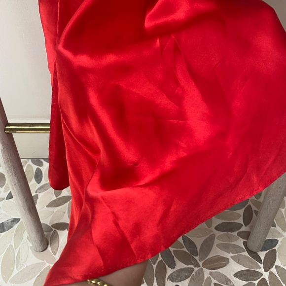 Each X Other Paris Silk Asymmetrical Ruffle Red Nude Straps Dress Sz S RRP $960 - Picture 10 of 13